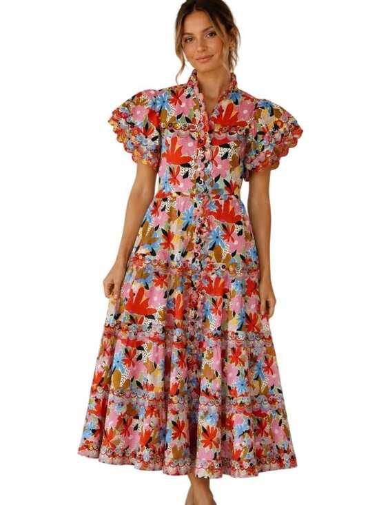 CeliaB Dresses & Skirts - CeliaB Freya Dress Pink Floral Multicolor Midi Maxi Dress NWT - Size XS